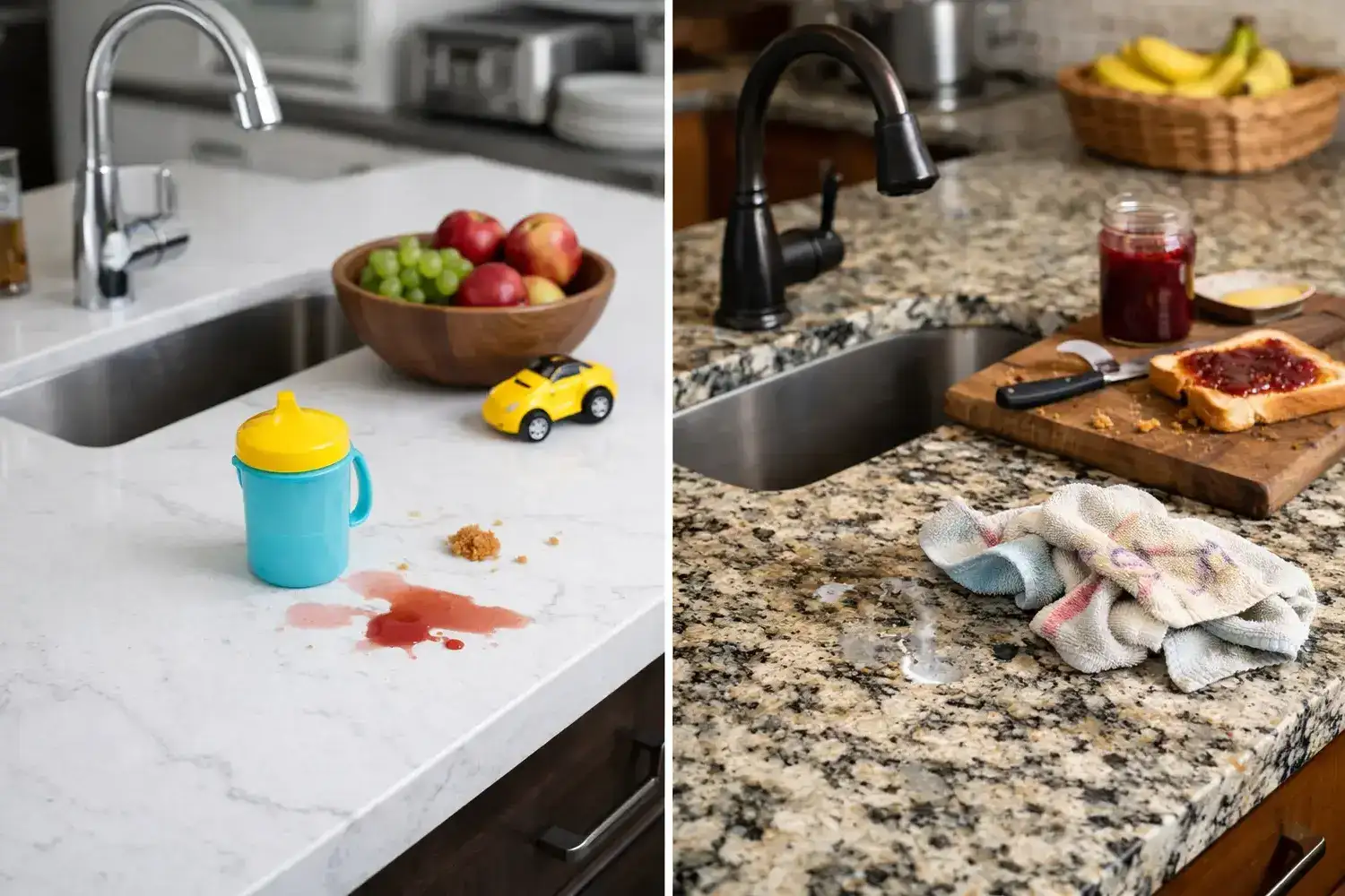 Quartz vs Granite Countertops for Busy Family Kitchens: Which Surface Is Easier to Maintain?